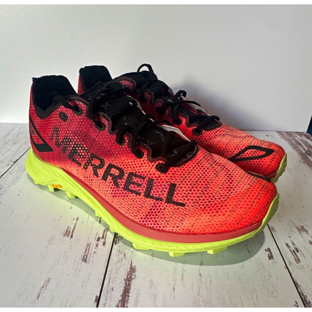 NEW Merrell Men's Trail Hiking Shoes Red/Black/Green Vibram FloatPro US 9 M